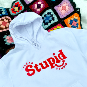Stupid Face Hoodie (white)